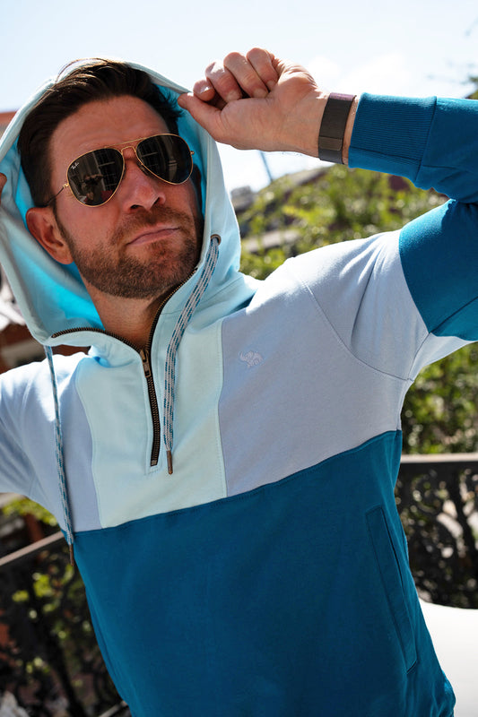 Echo Vintage Color Block Pullover Hoodie