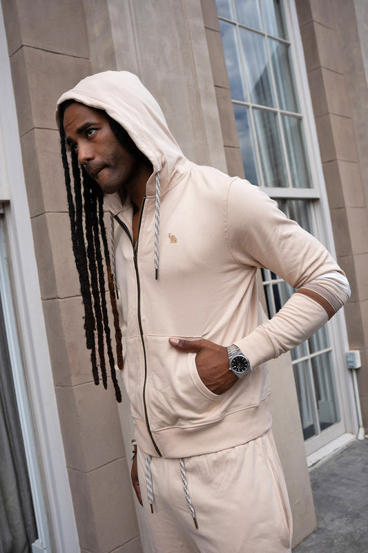 Dune Vintage Arm Stripe Zip Up Hoodie