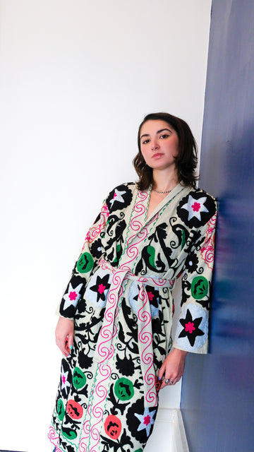 Arbor Long Canvas Reversible Suzani Coat