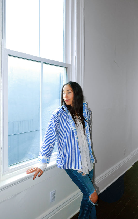 Amalfi Short Canvas Reversible Suzani Jacket