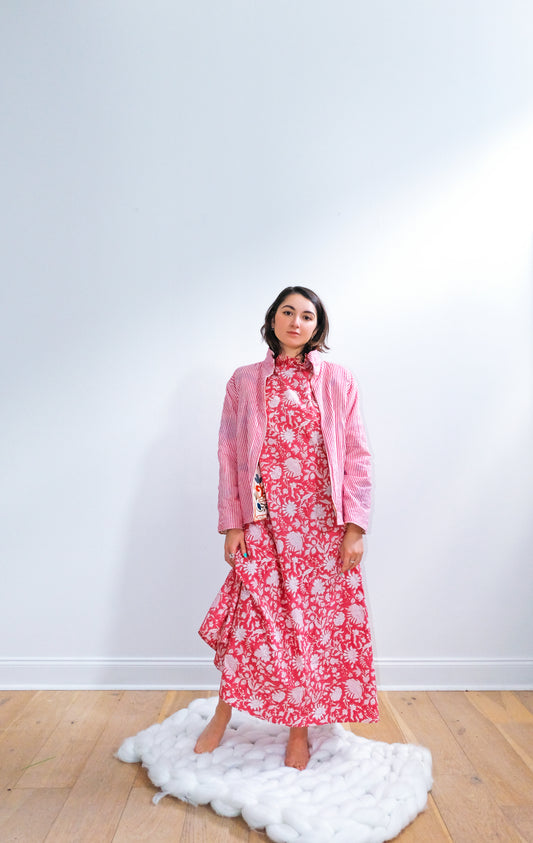 Damascus Short Cotton Slub Reversible Suzani Jacket
