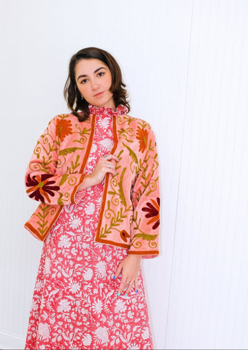 Jaipur Short Velvet Reversible Suzani Jacket