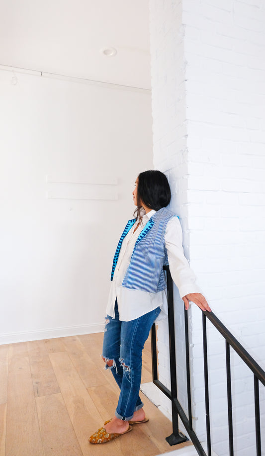 Capri Short Canvas Reversible Suzani Vest