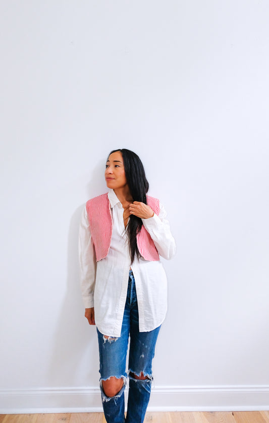 Pomegranate Short Velvet Reversible Suzani Vest